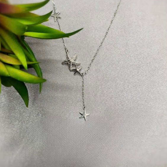 Sterling Silver Necklace With Starfish Detail - Terciany 