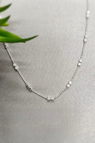 Sterling silver necklace with square detail