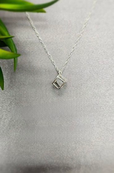 Crystal in cube necklace
