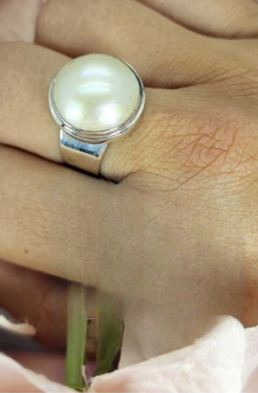 Classic White Mabe Pearl Sterling Silver Ring