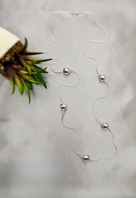 70cm necklace with sterling silver balls