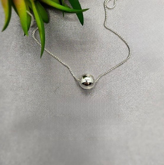 50cm Sterling silver necklace with 12mm ball