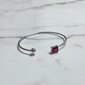 Bracelet with Ruby rectangular stone on end