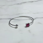 Bracelet with Ruby rectangular stone on end