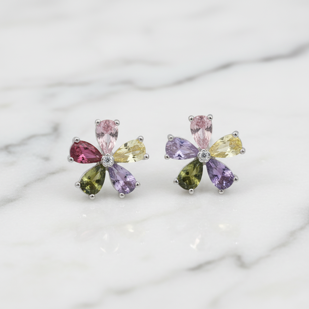 Colourful Flower Studs - Terciany 