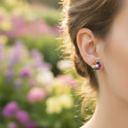 8mm Rainbow Coloured Flower Studs - Terciany 