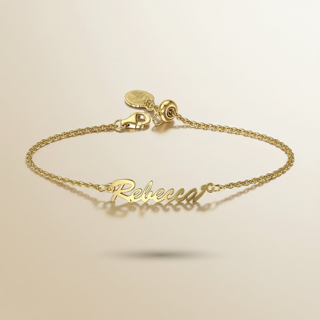 Petite 9 c gold name bracelet - Terciany 
