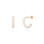 20mm Gold Hoop Pearl Earrings - Terciany 