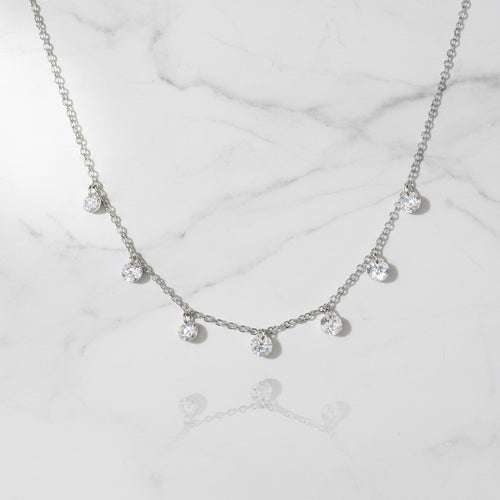 Cubic crystal drop necklace - Terciany 