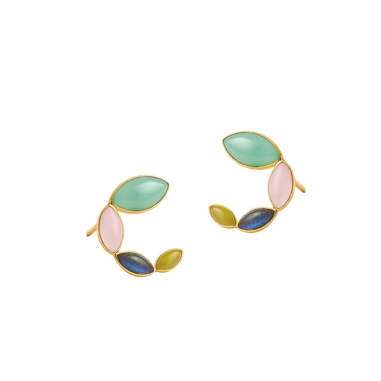 Halfmoon Semi Precious Hoops