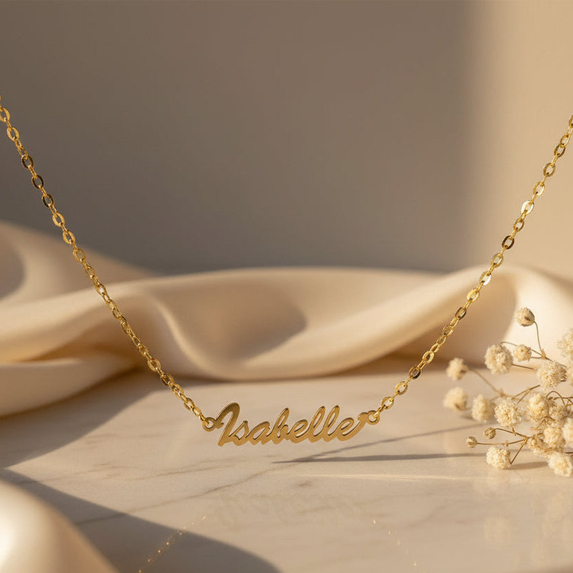 Petite 9c Gold Name Necklace