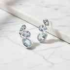 Blue Topaz Trilogy stud earrings - Terciany 