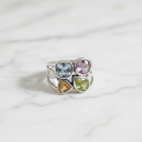 Semi precious four stone ring