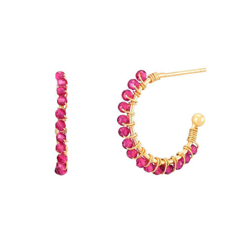 15mm Ruby Golden Hoop earrings