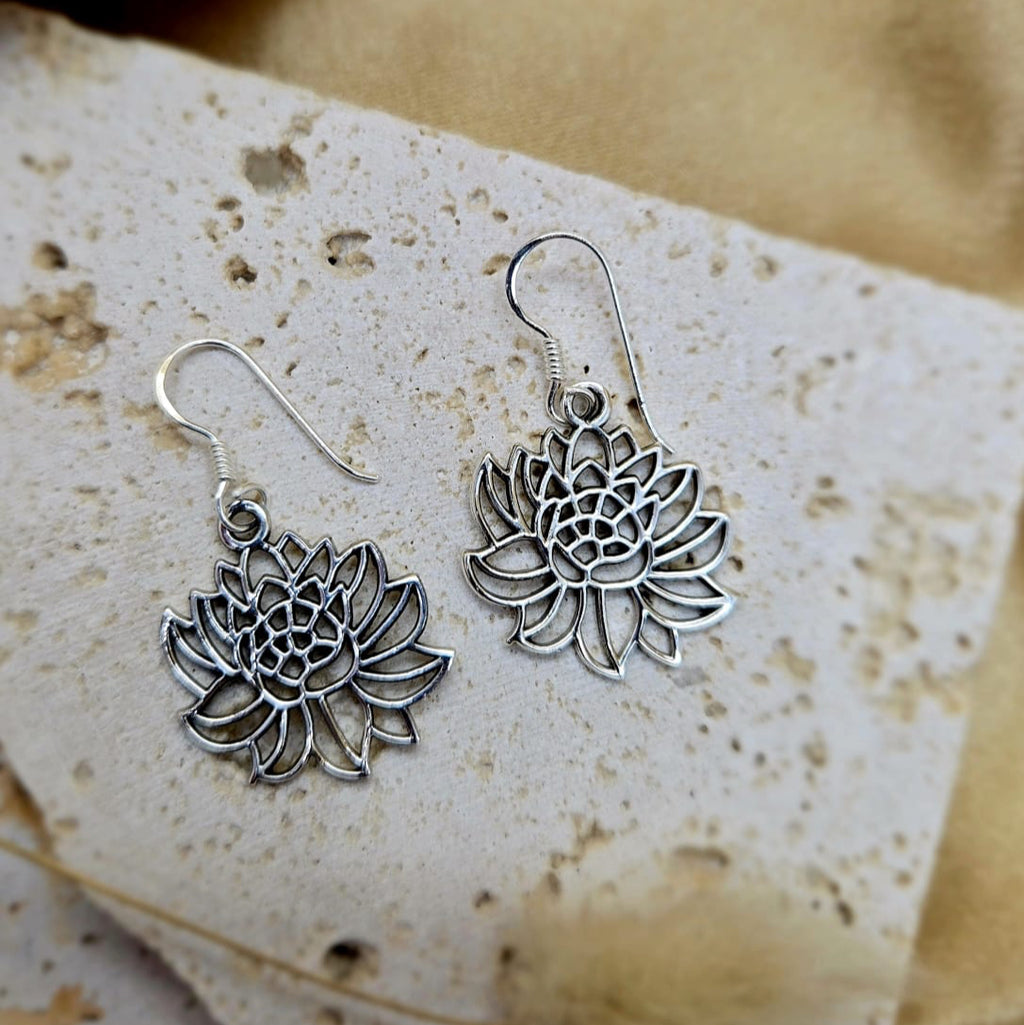 Sunflower Filigree Drop Earrings