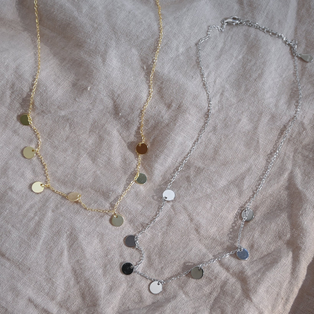 Gold Seven Disc Necklace