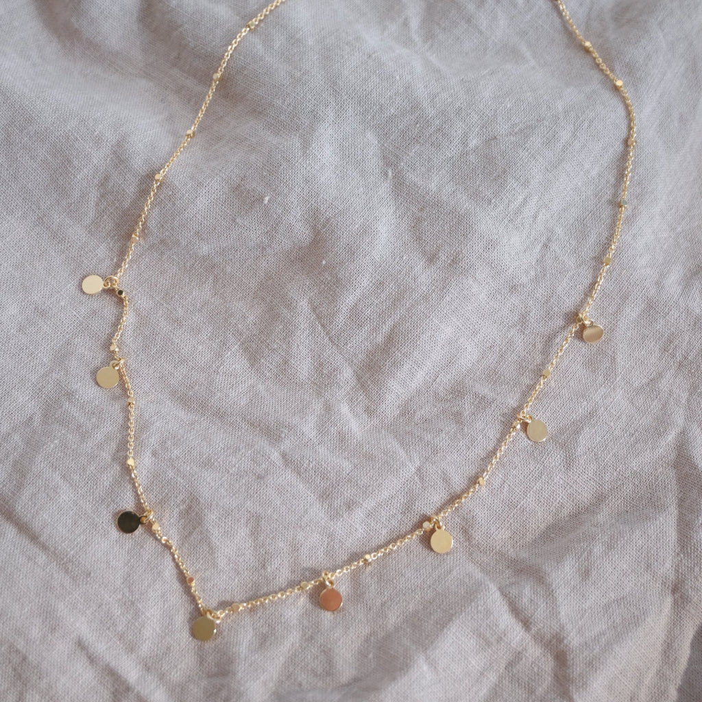 Gold Disc Ball Necklace