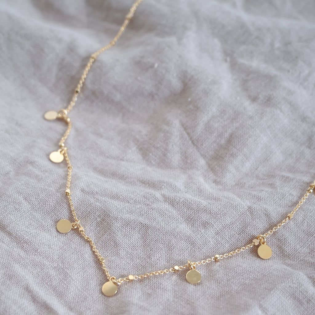 Gold Disc Ball Necklace