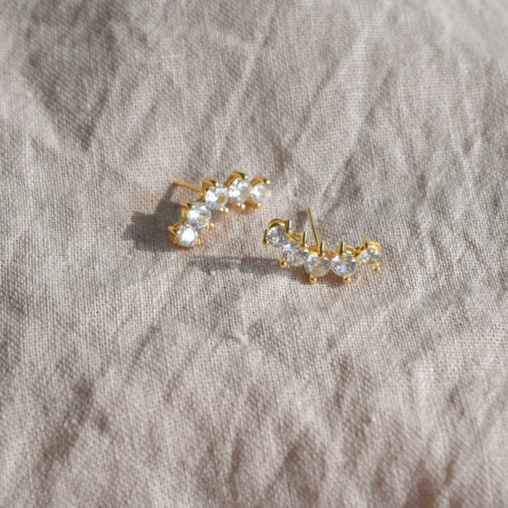Gold Crown Stud Earrings