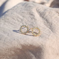 Gold Circle Studs With Clear Stones