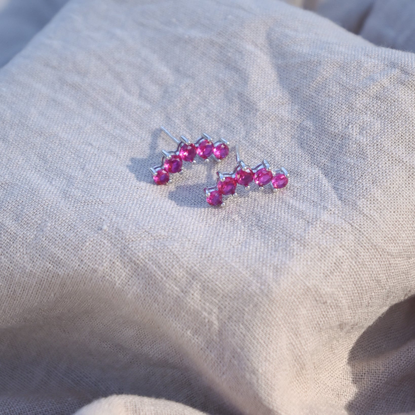 Pretty pink crown stud earrings