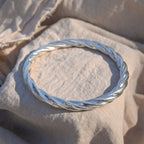 Thick Sterling Silver Rope Bangle - Terciany 