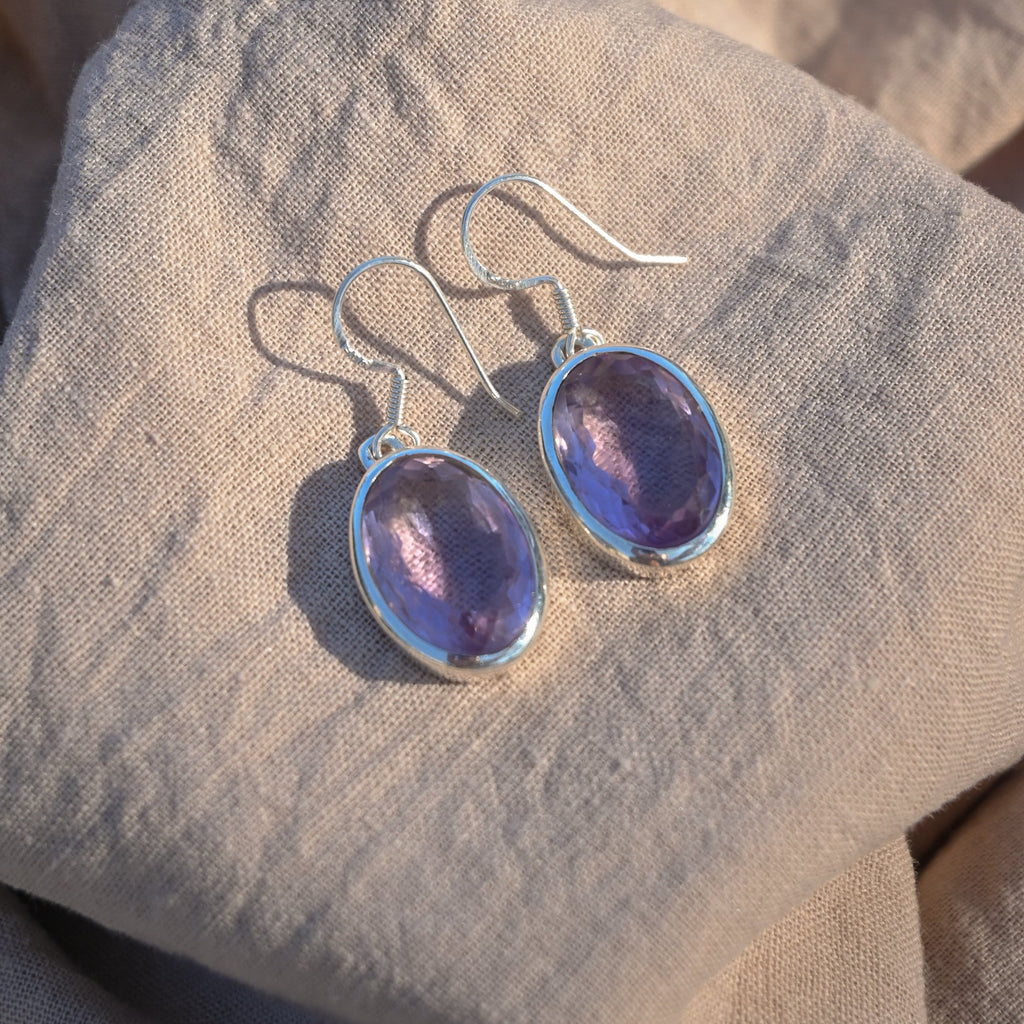 Statement Amethyst Drop Earrings
