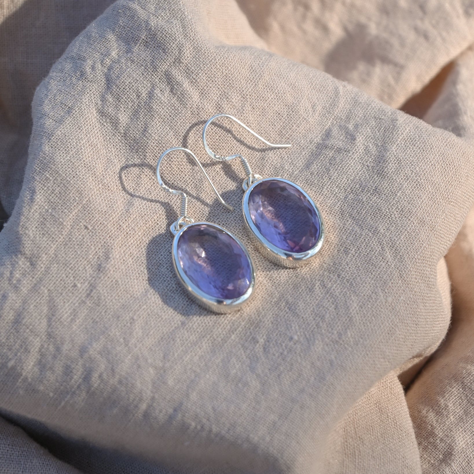 Statement Amethyst drop earrings