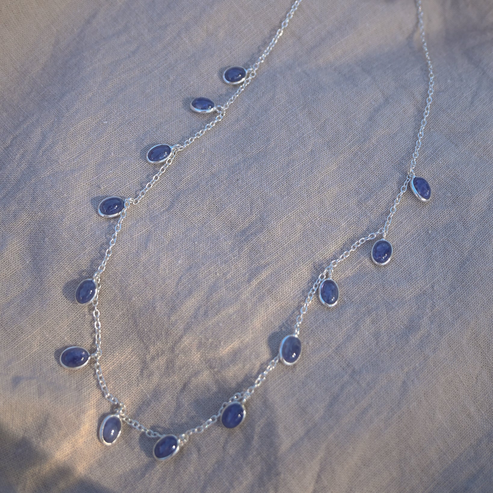 Tanzanite Semi Precious Stone Drop Necklace