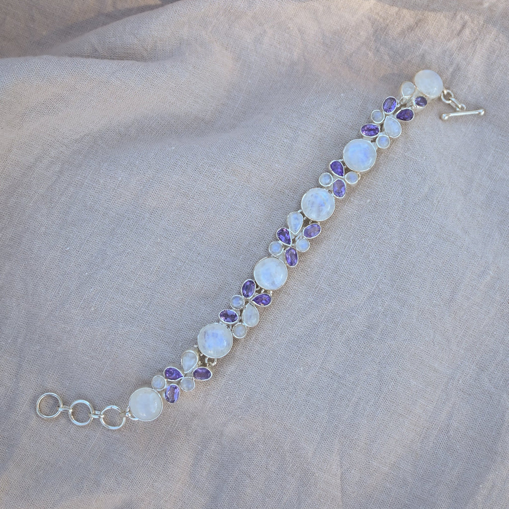 Amethyst And Moonstone Statement Bracelet