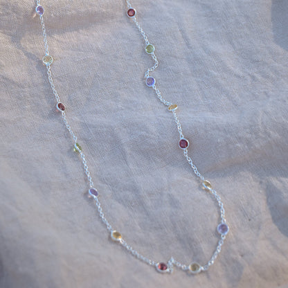 Citrine, Peridot, Amethyst and Blue topaz Semi Precious stone necklace