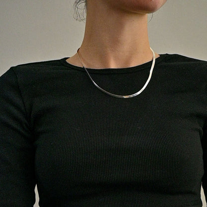Sterling silver 4mm herringbone necklace
