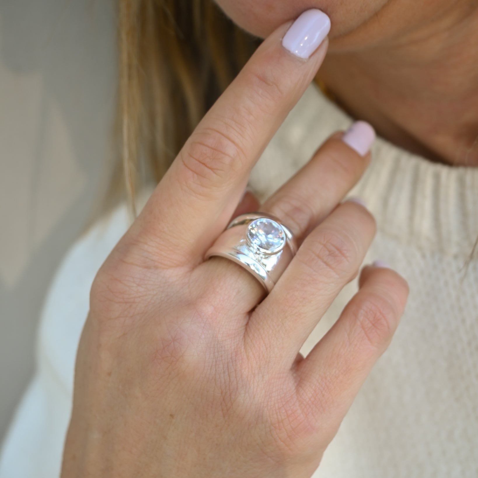 Showstopper Louise Ring With Large Clear Stone