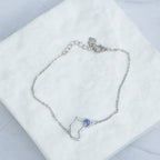 Sterling Silver Africa & Tanzanite Bracelet – 17 + 3cm