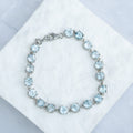 Sterling Silver Blue Topaz Gemstone Bracelet – 19 + 3cm