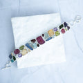 Sterling Silver Rough Multi-Gemstone Statement Bracelet – One-of-a-Kind - Terciany 