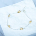 Sterling Silver Citrine Teardrop Gemstone Bracelet – 17 + 3cm