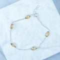 Sterling Silver Citrine Teardrop Gemstone Bracelet – 17 + 3cm