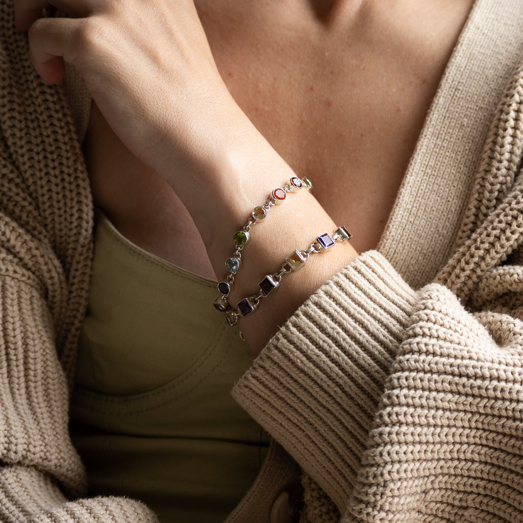 Square Semi precious stone mix bracelet - Terciany 