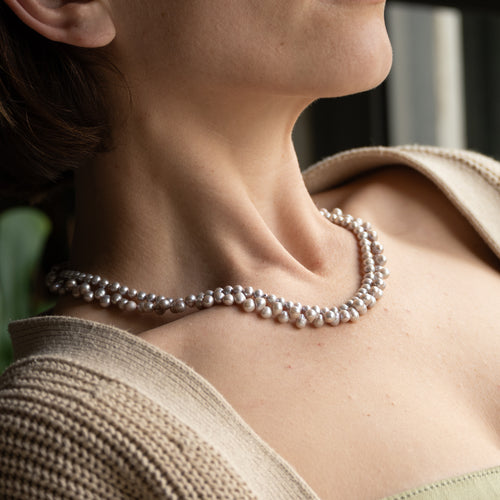 6-7 mm Grey\Peach Freshwater pearls - Terciany 