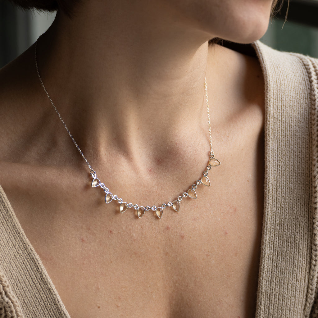 Blue Topaz Teardrop Necklace