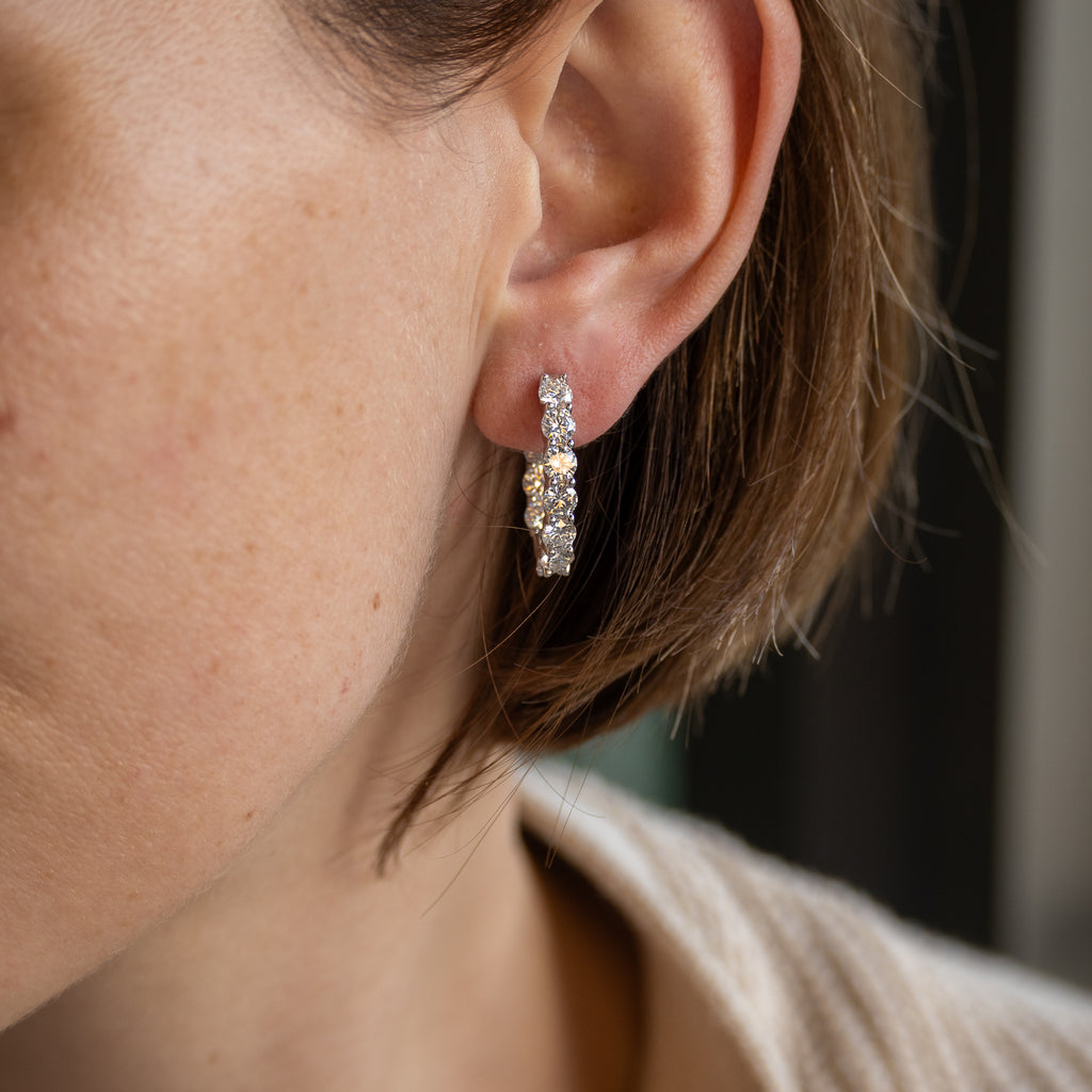 Large Statement Moissanite Huggy earrings - Terciany 