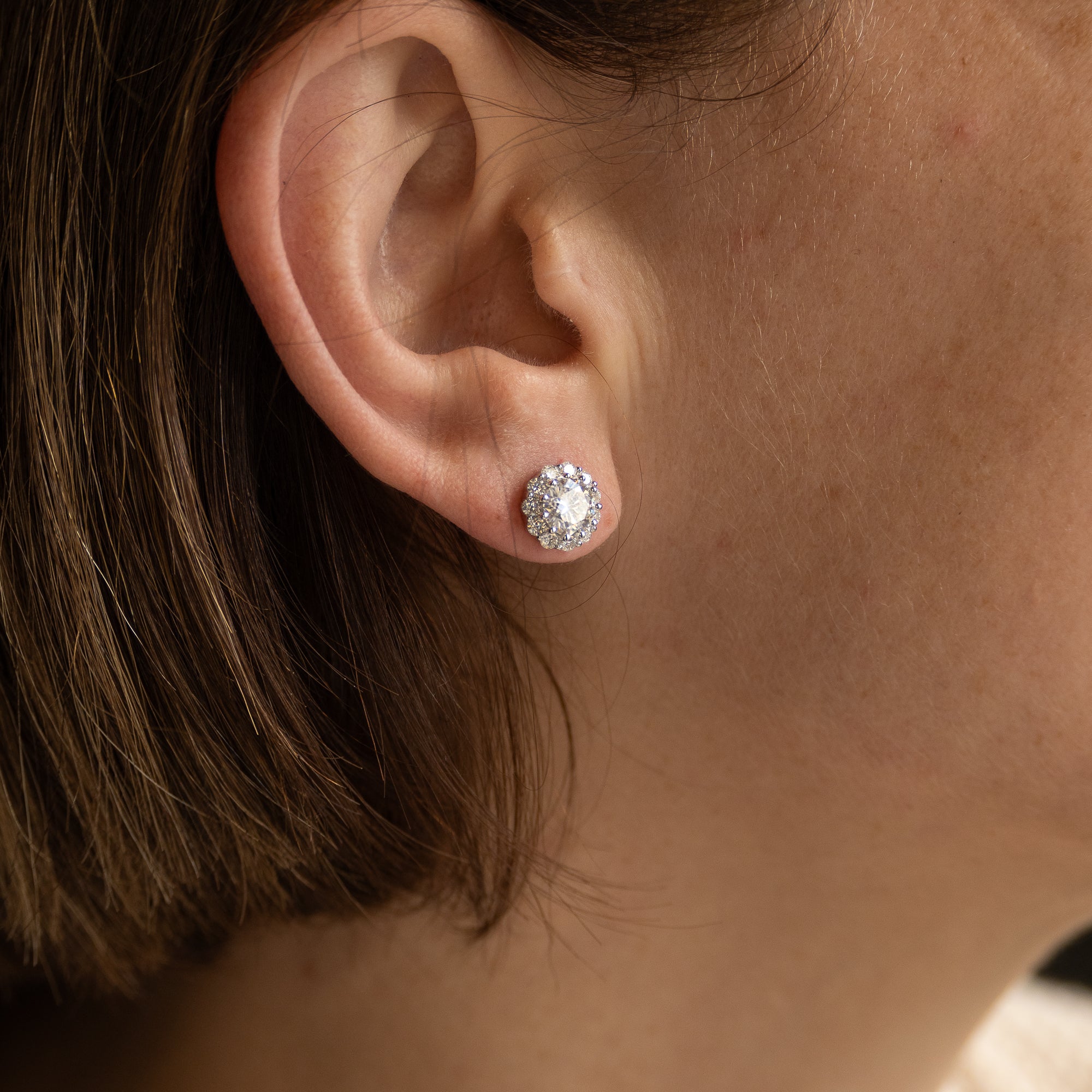 6 mm Moissanite Diana Stud earrings