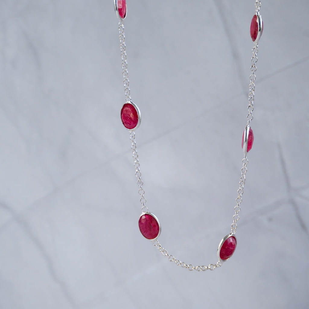 Ruby Semi Precious Stone Necklace