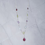 Semi Precious Rainbow drop Necklace - Terciany 
