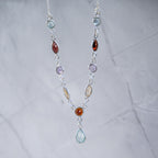 Semi Precious Rainbow drop Necklace - Terciany 