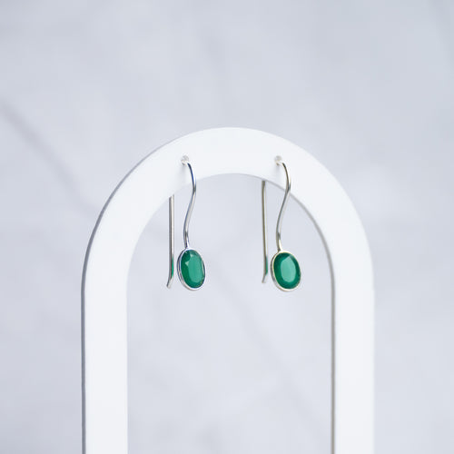 Green Onyx Semi Precious stone drop earrings - Terciany 