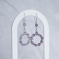 Amethyst Semi Precious Circle drop earrings - Terciany 