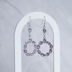 Amethyst Semi Precious Circle drop earrings - Terciany 