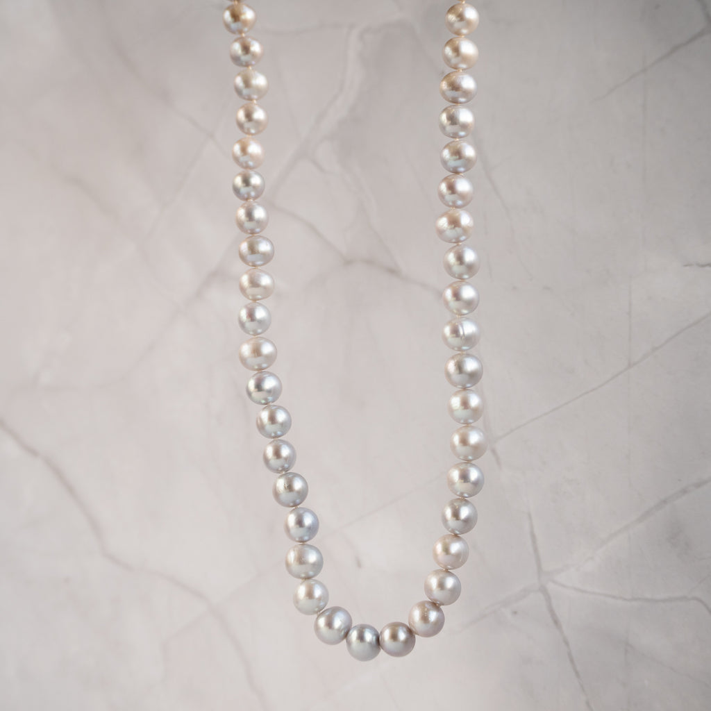 8-9 mm Grey Freshwater Pearl Necklace - Terciany 